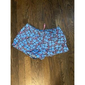 Patagonia Women Blue Pink Floral Barely Baggies Shorts Size MEDIUM Dolomites